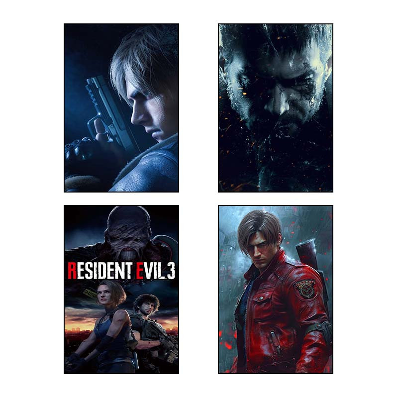 تابلو شاسی دنیای قاب طرح رزدینت اویل Resident Evil کد 26833 مجموعه 4 عددی