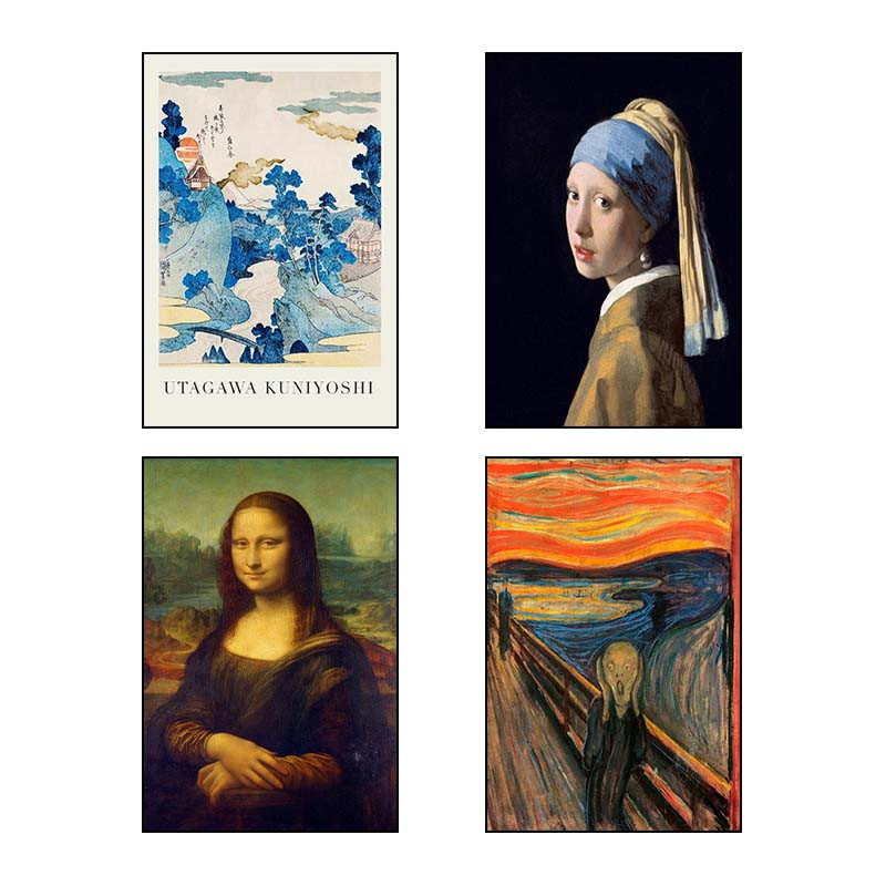 تابلو شاسی دنیای قاب طرح نقاشی‌های معروف Famous Paintings کد 61953 مجموعه 4 عددی