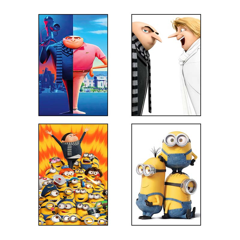تابلو شاسی دنیای قاب طرح من نفرت‌انگیز Despicable Me کد 38859 مجموعه 4 عددی