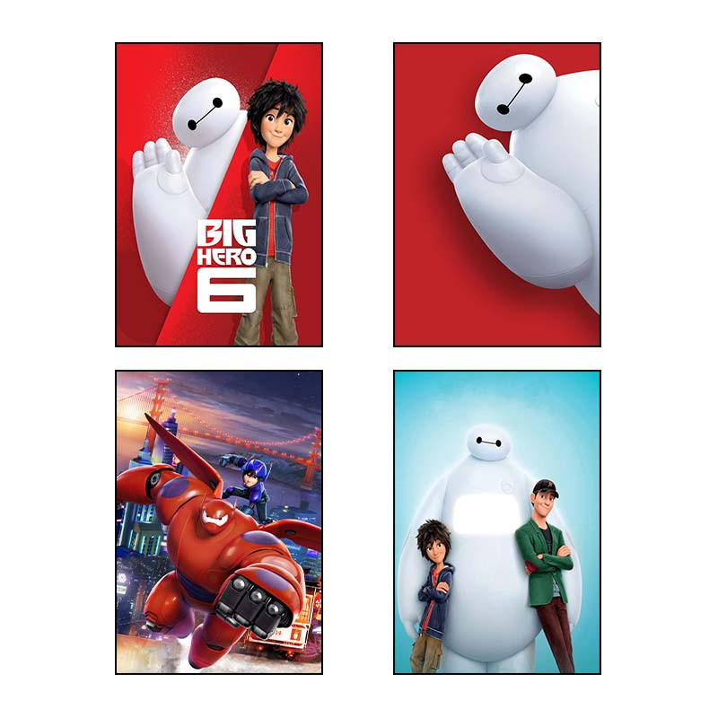 تابلو شاسی دنیای قاب طرح قهرمان بزرگ ۶ Big Hero 6 کد 16060 مجموعه 4 عددی