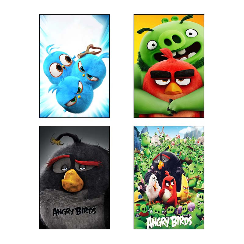تابلو شاسی دنیای قاب طرح The Angry Birds کد 30989 مجموعه 4 عددی