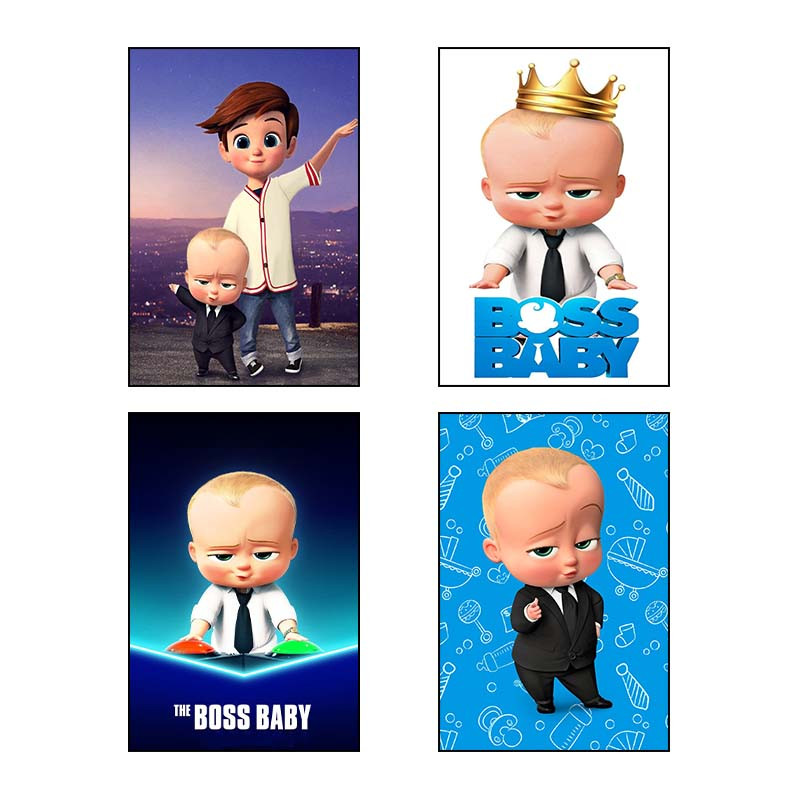 تابلو شاسی دنیای قاب طرح The Boss Baby کد 11369 مجموعه 4 عددی