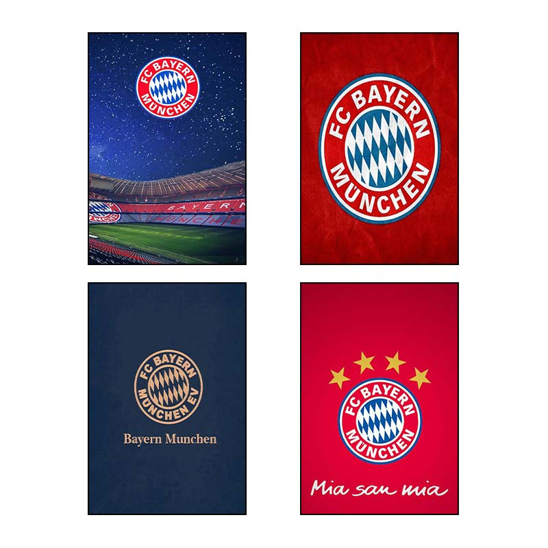 تابلو شاسی دنیای قاب طرح بایرن مونیخ Bayern Munich کد 68632 مجموعه 4 عددی