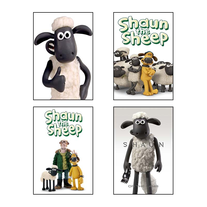 تابلو شاسی دنیای قاب طرح بره ناقلا shuan the sheep کد 48165 مجموعه 4 عددی