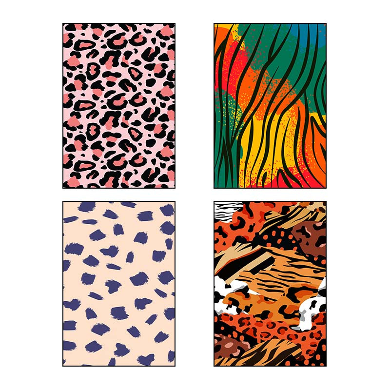 تابلو شاسی دنیای قاب طرح پترن پوست Animal Pattern کد 92280 مجموعه 4 عددی