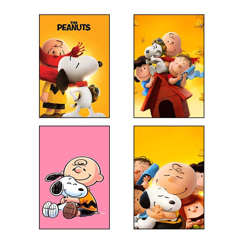 تابلو شاسی دنیای قاب طرح فیلم بادام‌زمینی‌ها The Peanuts کد 84027 مجموعه 4 عددی