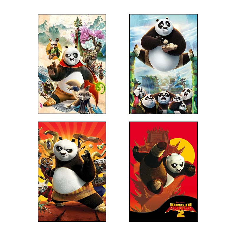 تابلو شاسی دنیای قاب طرح پاندای کونگ‌فوکار Kung Fu Panda کد 90489 مجموعه 4 عددی