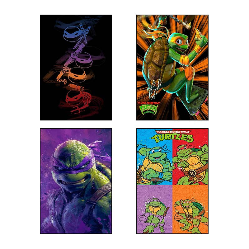 تابلو شاسی دنیای قاب طرح لاک‌پشت‌های نینجا Teenage Mutant Ninja Turtles کد 68543 مجموعه 4 عددی