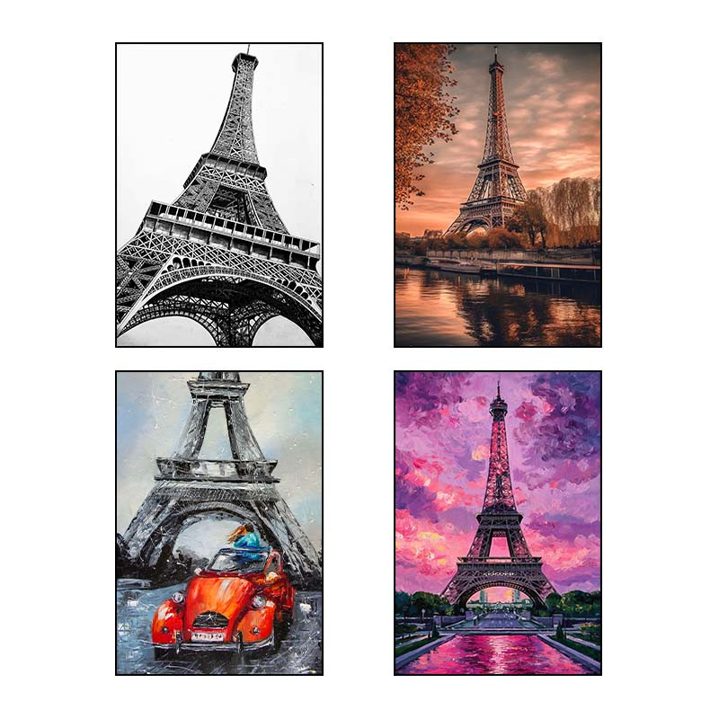 تابلو شاسی دنیای قاب طرح پاریس Paris کد 15646 مجموعه 4 عددی