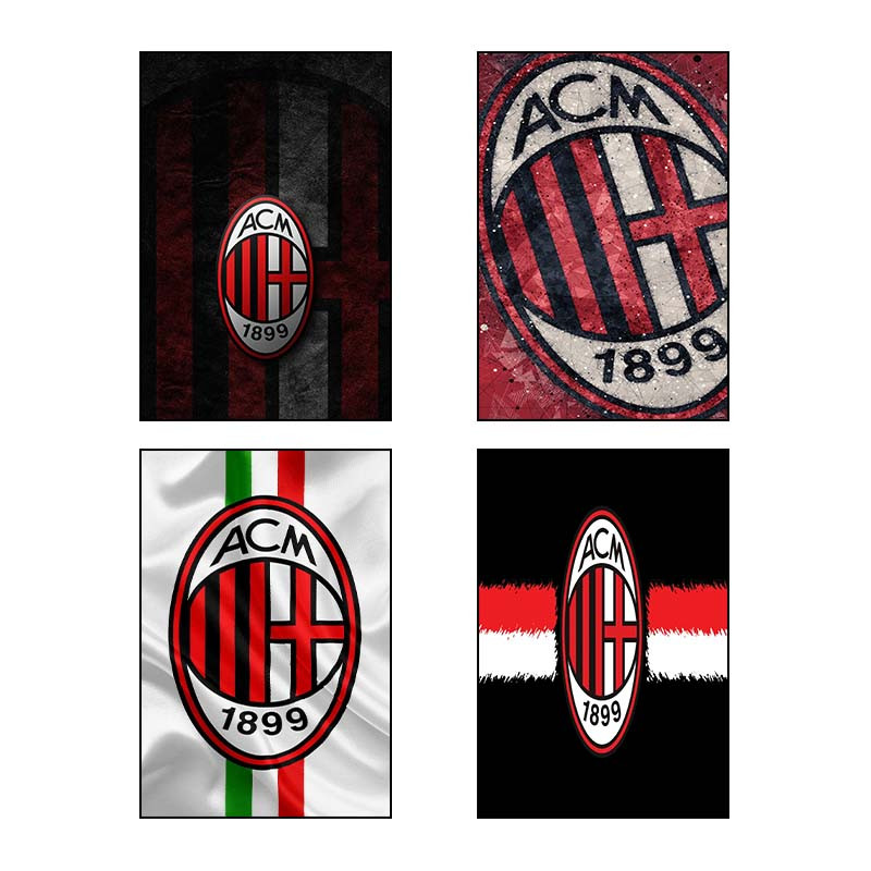 تابلو شاسی دنیای قاب طرح آ.ث. میلان AC Milan کد 42002 مجموعه 4 عددی