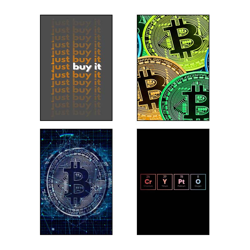 تابلو شاسی دنیای قاب طرح ارز دیجیتال Crypto کد 92200 مجموعه 4 عددی