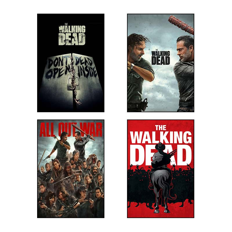 تابلو شاسی دنیای قاب طرح The Walking Dead کد 45667 مجموعه 4 عددی