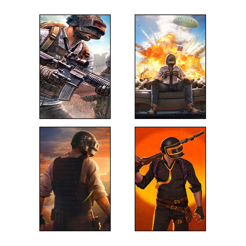 تابلو شاسی دنیای قاب طرح پابجی PUBG کد 47473 مجموعه 4 عددی