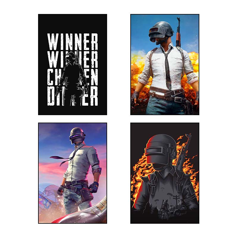 تابلو شاسی دنیای قاب طرح پابجی PUBG کد 29848 مجموعه 4 عددی