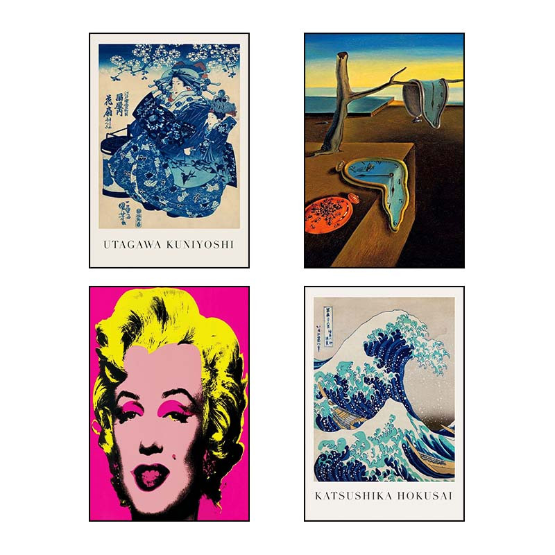 تابلو شاسی دنیای قاب طرح نقاشی‌های معروف Famous Paintings کد 51842 مجموعه 4 عددی