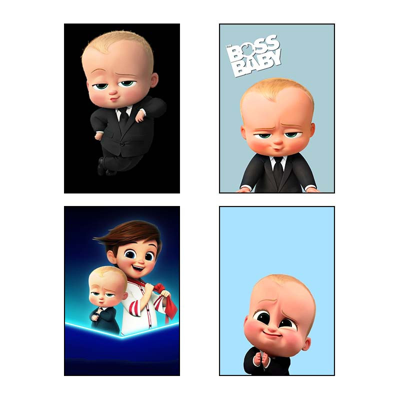 تابلو شاسی دنیای قاب طرح بچه رئیس The Boss Baby کد 78128 مجموعه 4 عددی