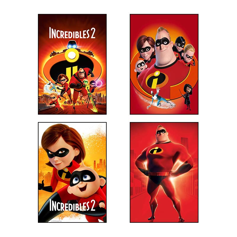 تابلو شاسی دنیای قاب طرح The Incredibles کد 76399 مجموعه 4 عددی