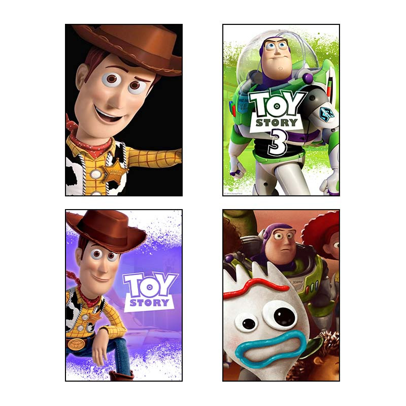 تابلو شاسی دنیای قاب طرح داستان اسباب‌بازی Toy Story کد 24402 مجموعه 4 عددی