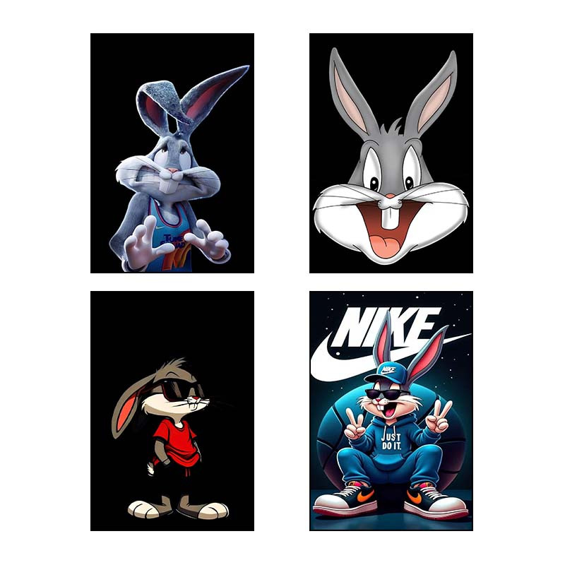 تابلو شاسی دنیای قاب طرح باگز بانی The Bugs Bunny کد 88896 مجموعه 4 عددی