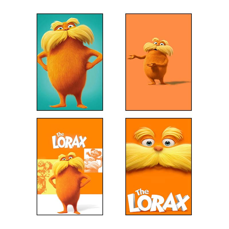 تابلو شاسی دنیای قاب طرح لوراکس The Lorax کد 69591 مجموعه 4 عددی