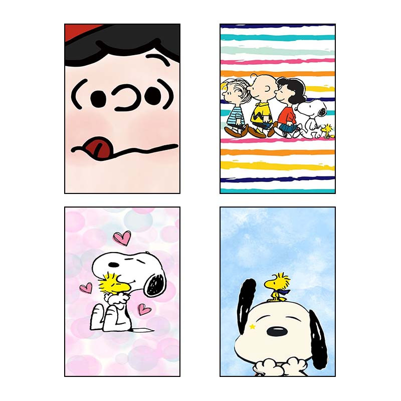 تابلو شاسی دنیای قاب طرح فیلم بادام‌زمینی‌ها The Peanuts کد 33562 مجموعه 4 عددی