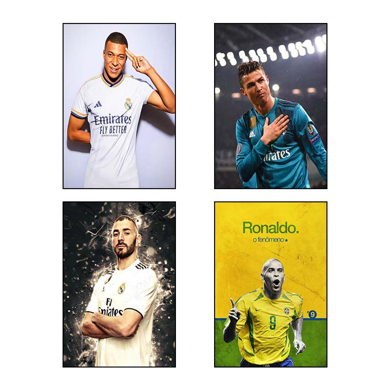 تابلو شاسی دنیای قاب طرح طرفداران فوتبال Football Fan کد 50881 مجموعه 4 عددی