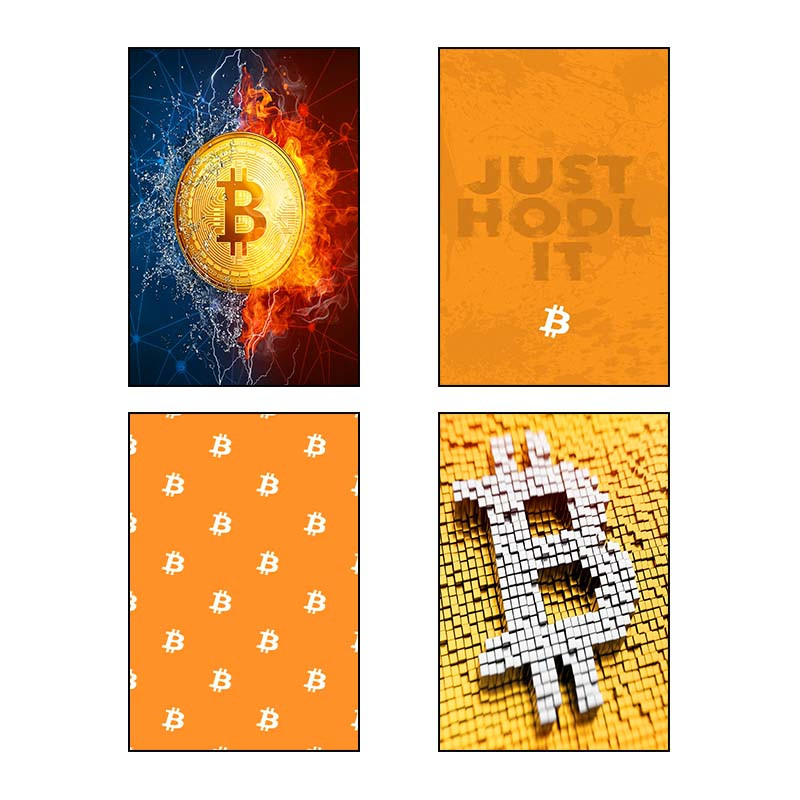 تابلو شاسی دنیای قاب طرح ارز دیجیتال Crypto کد 30659 مجموعه 4 عددی