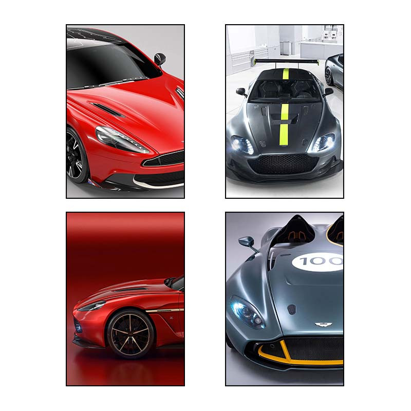 تابلو شاسی دنیای قاب طرح Aston Martin کد 54359 مجموعه 4 عددی
