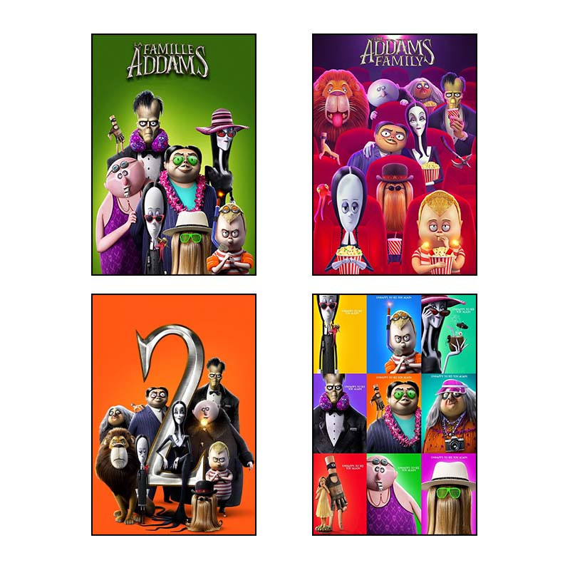 تابلو شاسی دنیای قاب طرح The Addams Family کد 62323 مجموعه 4 عددی