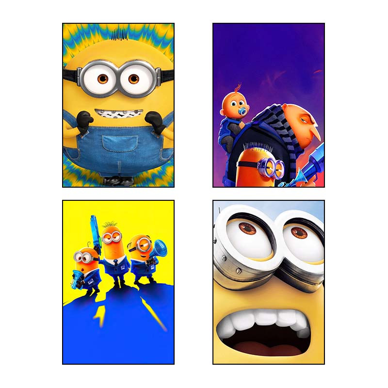 تابلو شاسی دنیای قاب طرح من نفرت‌انگیز Despicable Me کد 62212 مجموعه 4 عددی
