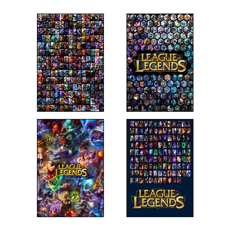 تابلو شاسی دنیای قاب طرح League of Legends کد 84824 مجموعه 4 عددی