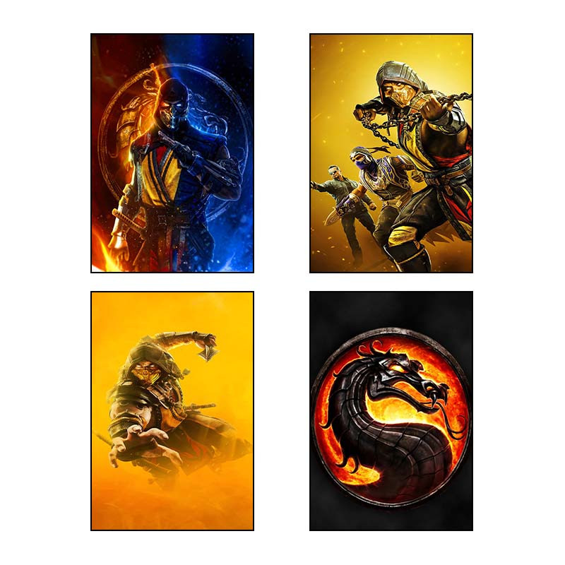 تابلو شاسی دنیای قاب طرح مورتال کامبت Mortal Kombat کد 60246 مجموعه 4 عددی