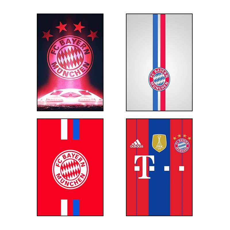 تابلو شاسی دنیای قاب طرح بایرن مونیخ Bayern Munich کد 16066 مجموعه 4 عددی