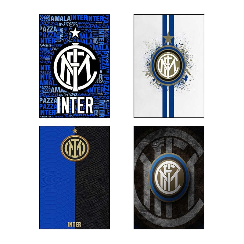 تابلو شاسی دنیای قاب طرح اینتر میلان Inter Milan کد 26403 مجموعه 4 عددی