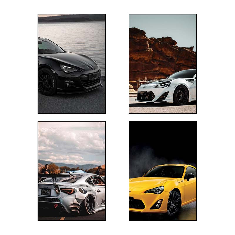 تابلو شاسی دنیای قاب طرح Toyota GT86 کد 44310 مجموعه 4 عددی