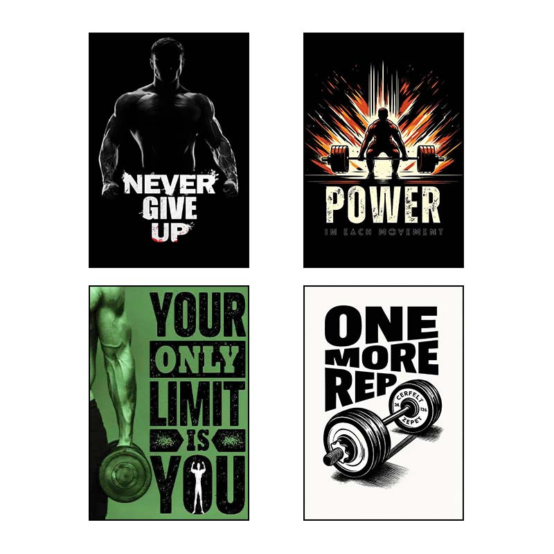 تابلو شاسی دنیای قاب طرح Gym کد 14519 مجموعه 4 عددی