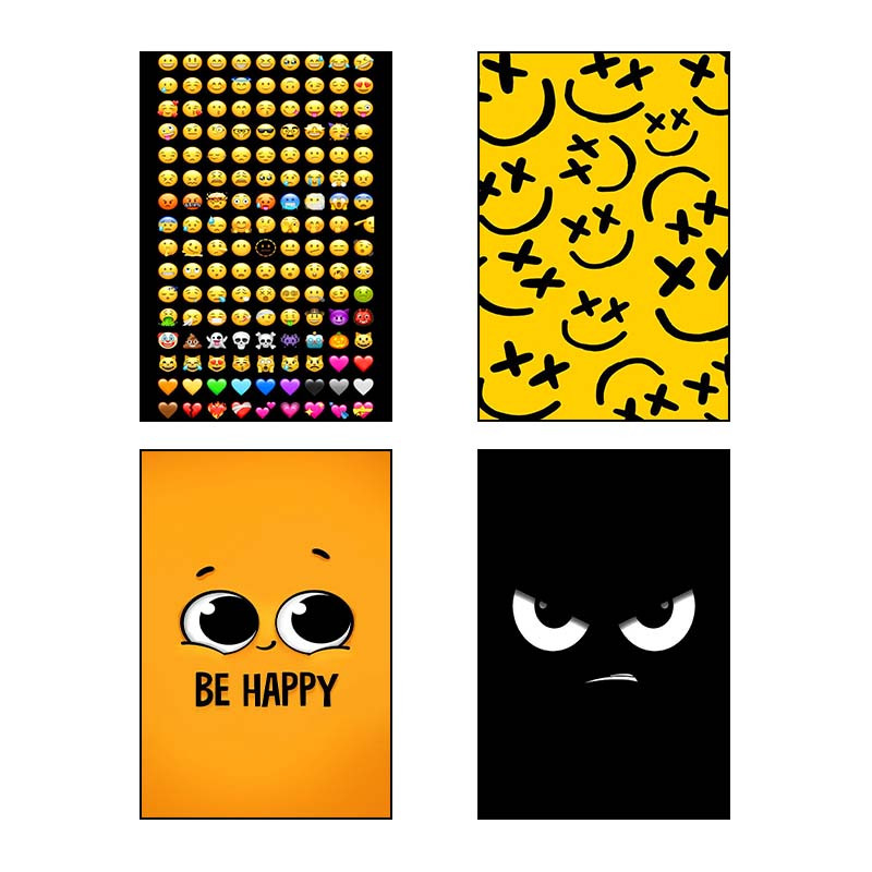 تابلو شاسی دنیای قاب طرح ایموجی Emoji کد 95170 مجموعه 4 عددی