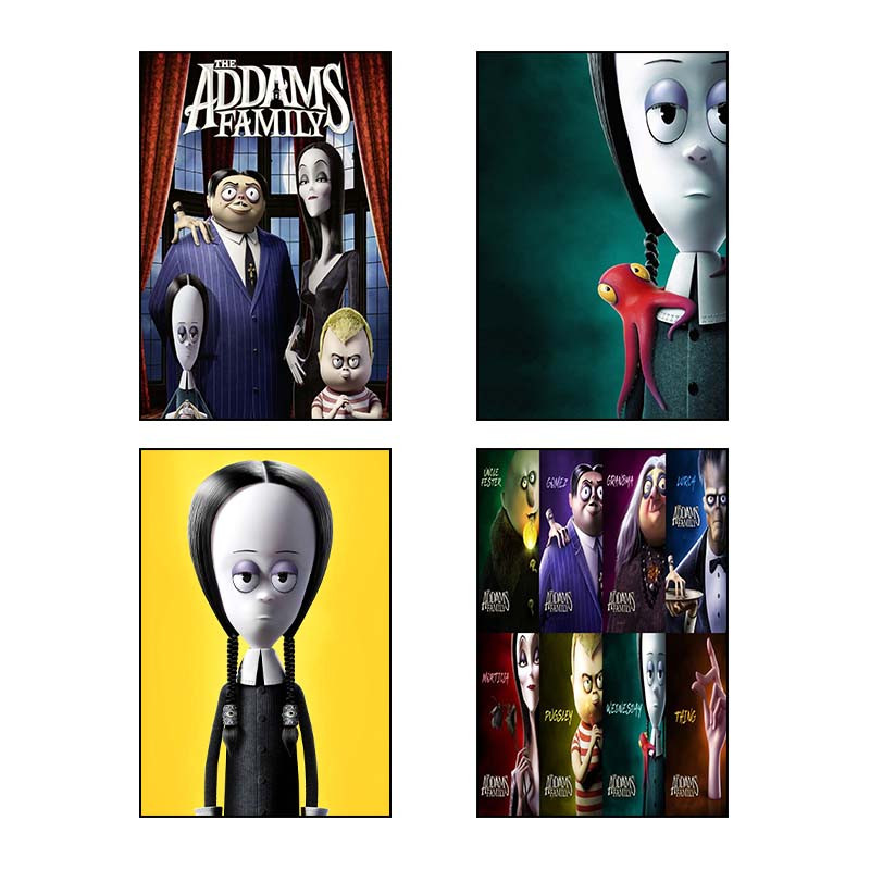 تابلو شاسی دنیای قاب طرح The Addams Family کد 24655 مجموعه 4 عددی
