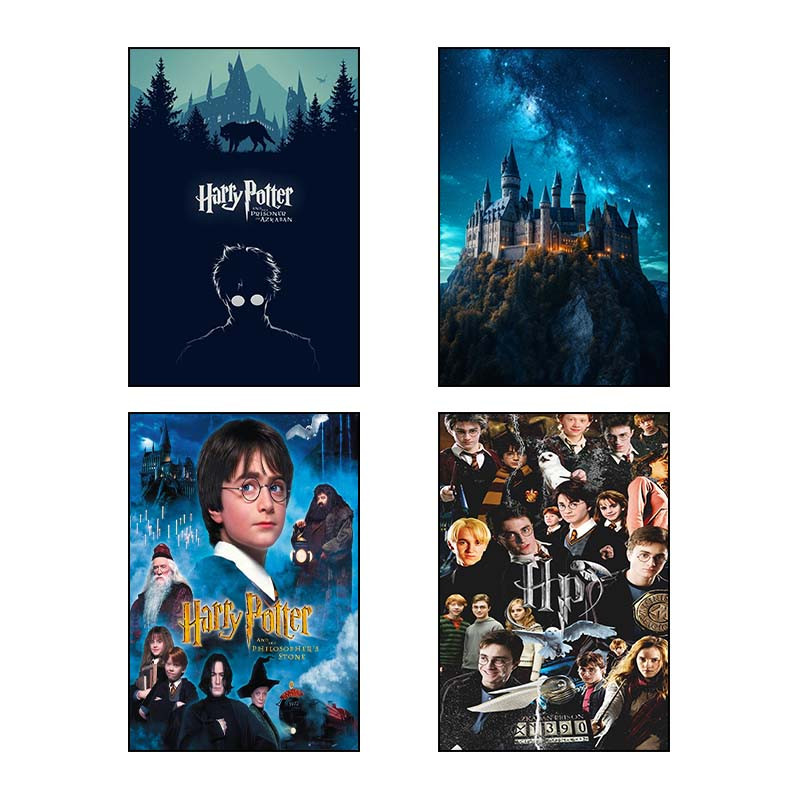 تابلو شاسی دنیای قاب طرح هری پاتر Harry Potter کد 45390 مجموعه 4 عددی