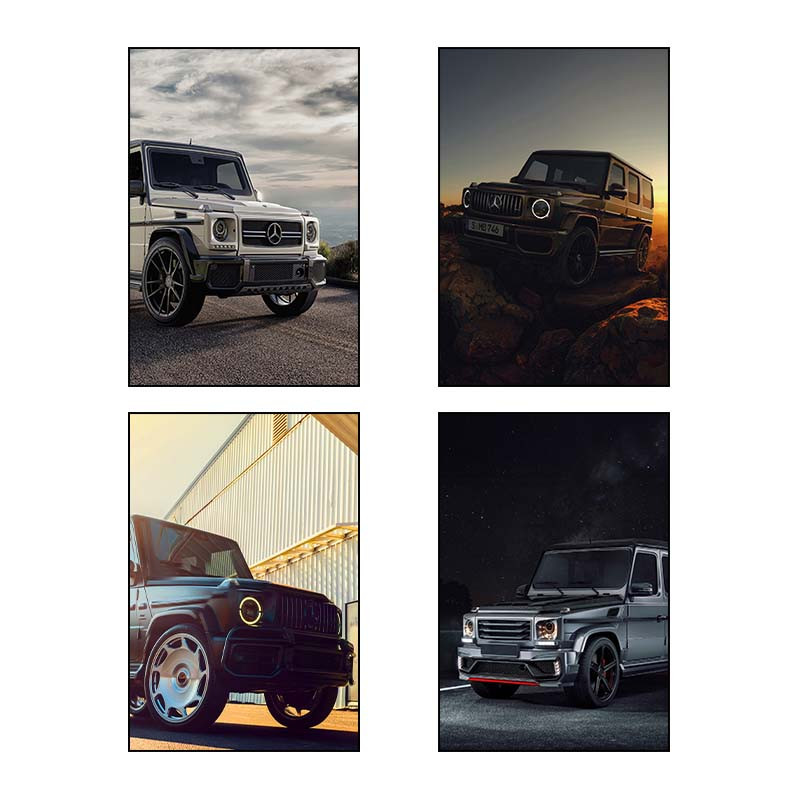 تابلو شاسی دنیای قاب طرح  G Wagon کد 44802 مجموعه 4 عددی