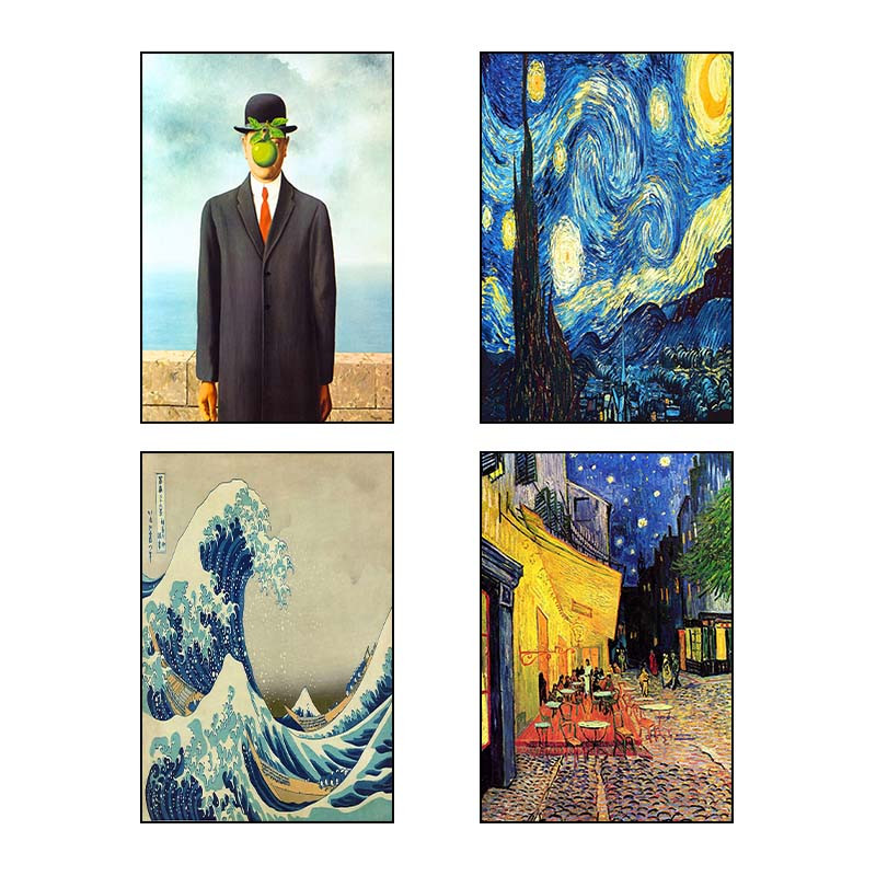 تابلو شاسی دنیای قاب طرح نقاشی‌های معروف Famous Paintings کد 39223 مجموعه 4 عددی