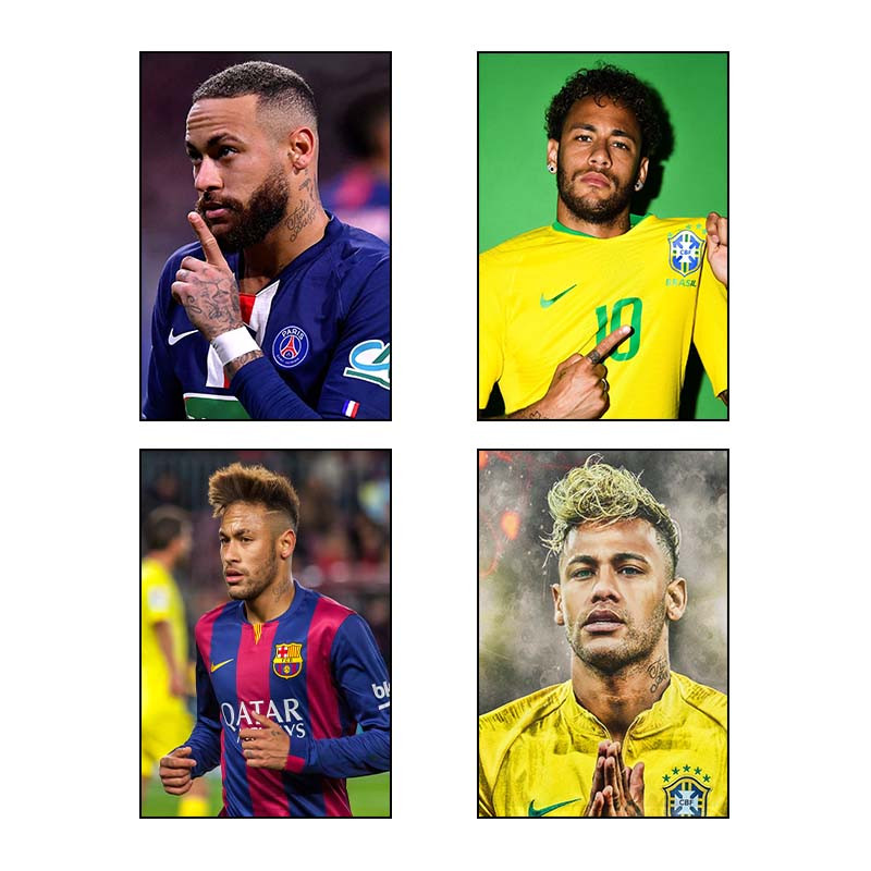 تابلو شاسی دنیای قاب طرح نیمار Neymar کد 91306 مجموعه 4 عددی