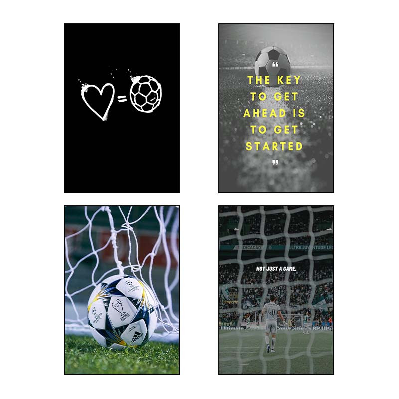 تابلو شاسی دنیای قاب طرح عاشق فوتبال Football Lover کد 69608 مجموعه 4 عددی