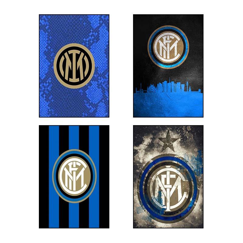 تابلو شاسی دنیای قاب طرح اینتر میلان Inter Milan کد 49982 مجموعه 4 عددی