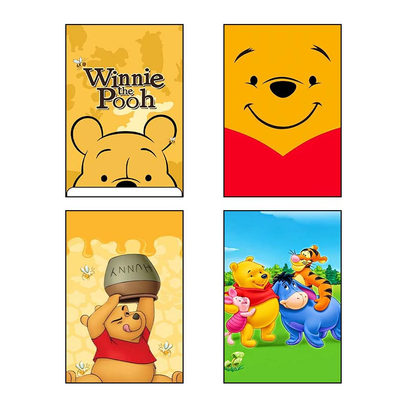 تابلو شاسی دنیای قاب طرح وینی خرسه Winnie the Pooh کد 94331 مجموعه 4 عددی