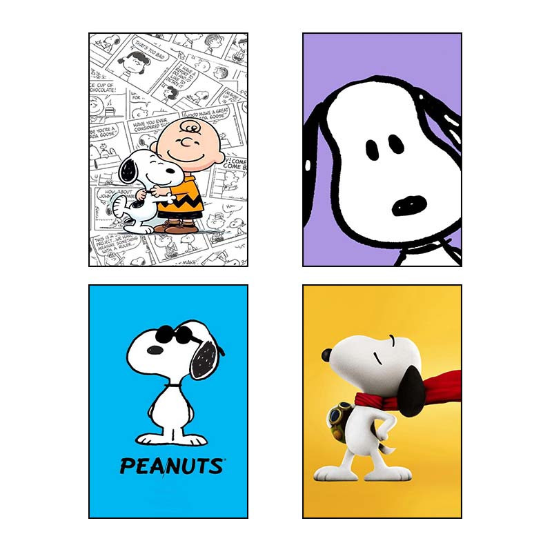 تابلو شاسی دنیای قاب طرح فیلم بادام‌زمینی‌ها The Peanuts کد 41167 مجموعه 4 عددی