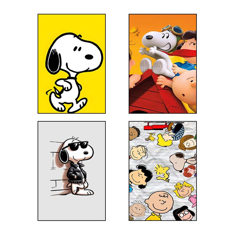 تابلو شاسی دنیای قاب طرح فیلم بادام‌زمینی‌ها The Peanuts کد 84624 مجموعه 4 عددی