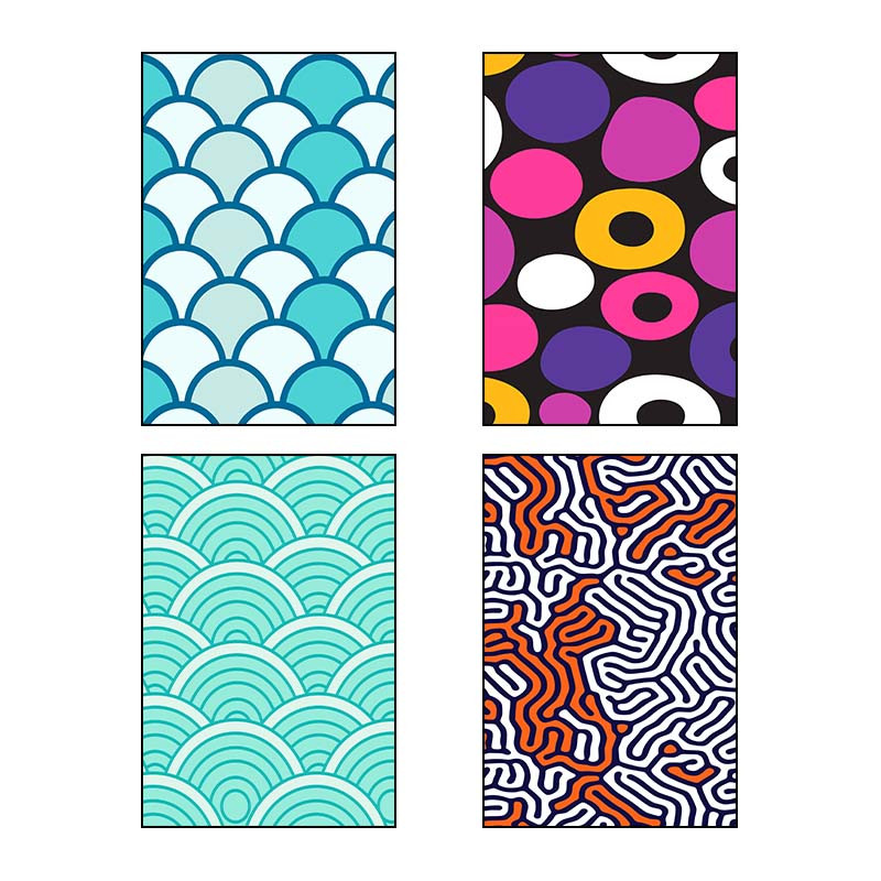 تابلو شاسی دنیای قاب طرح پترن هندسی Geo Pattern کد 23084 مجموعه 4 عددی