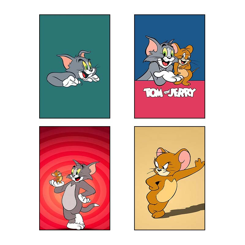 تابلو شاسی دنیای قاب طرح تام و جری tom & jerry کد 25533 مجموعه 4 عددی