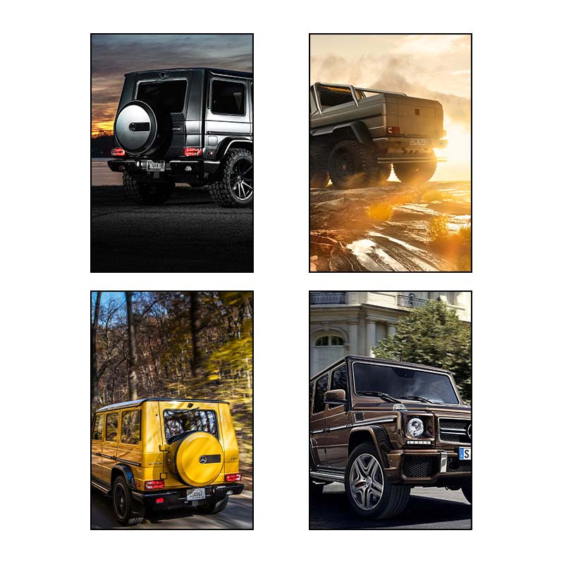تابلو شاسی دنیای قاب طرح مرسدس‑ا ام جی G۶۳ Mercedes‑AMG G63 کد 21961 مجموعه 4 عددی